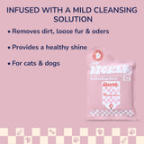 PetZip Dog Grooming Soft Glove Hypoallergenic Wipes for Dogs and Cats