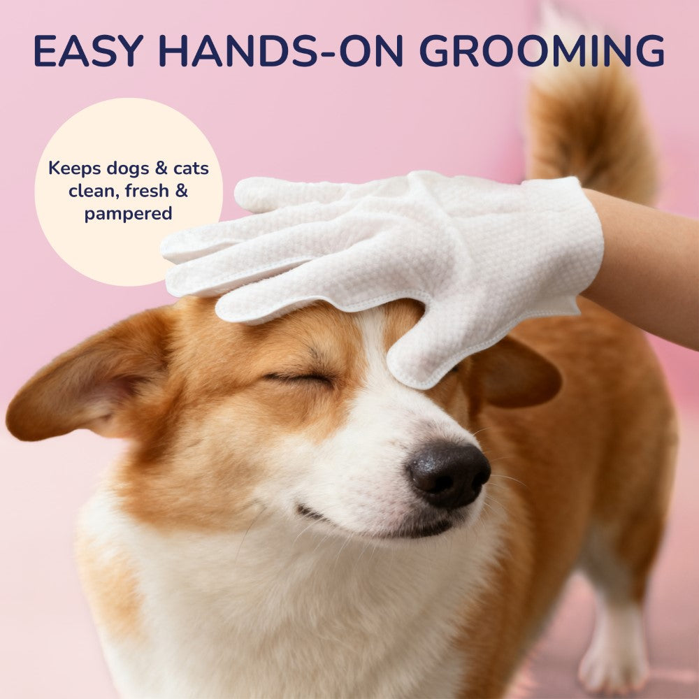 PetZip Dog Grooming Soft Glove Hypoallergenic Wipes for Dogs and Cats