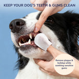 Whiskli Dog Dental Finger Hypoallergenic Wipes with Extracts of Aloe Vera Leaf, Coconut Oil, Honey