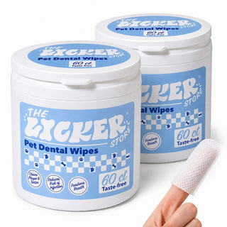 Whiskli Dog Dental Finger Hypoallergenic Wipes with Extracts of Aloe Vera Leaf, Coconut Oil, Honey