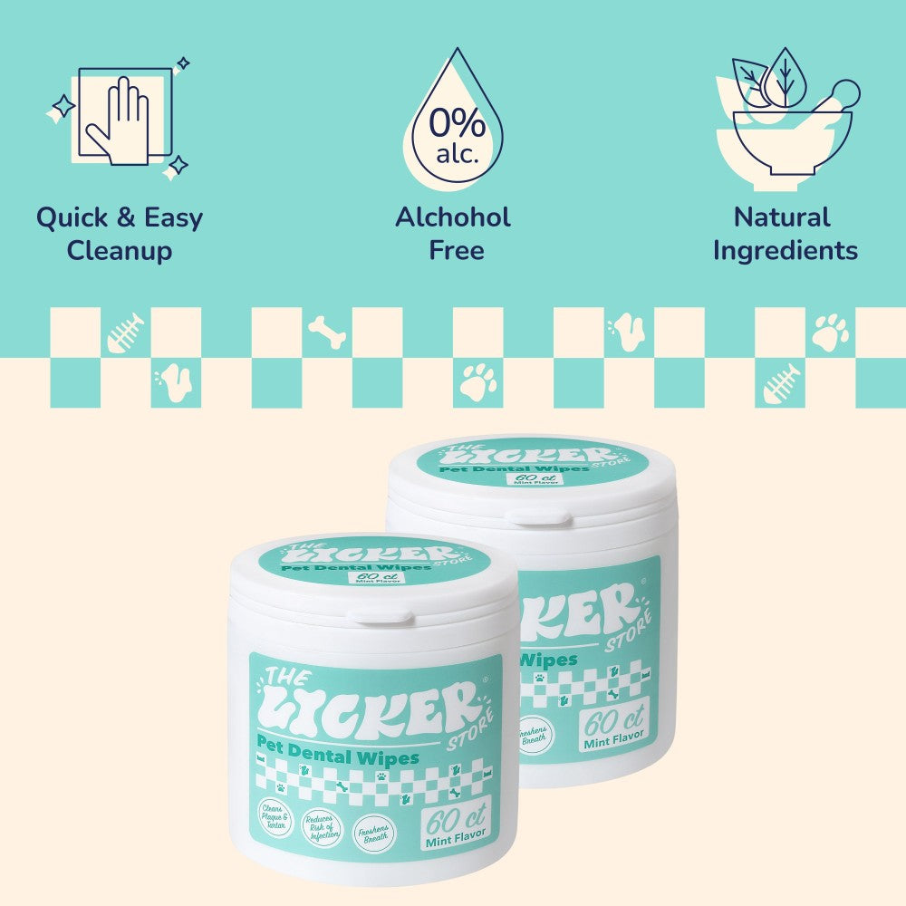 Whiskli Dog Dental Finger Hypoallergenic Wipes with Extracts of Aloe Vera Leaf, Coconut Oil, Honey