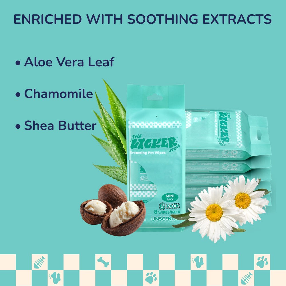 Jumpy Dog Body Hypoallergenic Wipes with Extracts of Aloe Vera Leaf, Chamomile, Shea Butter