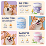 THE LICKER STORE Dog Facial & Dental Care Bundle – Eye Tear Stain Wipes (120ct) - White