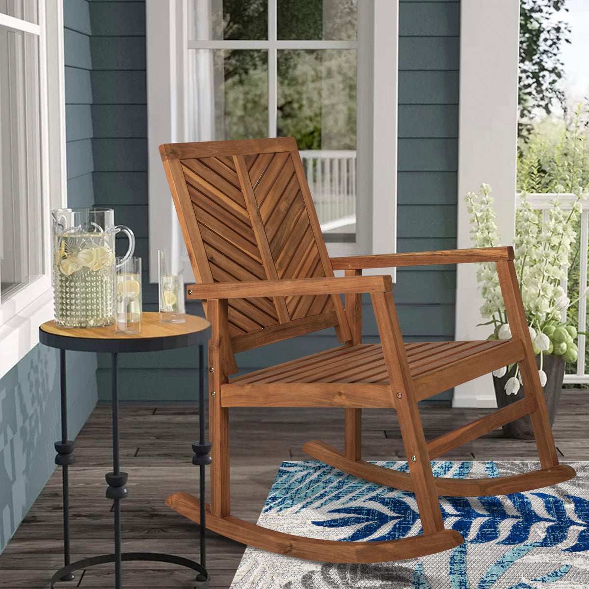 Timothy Chevron-Back Outdoor Rocking Chair