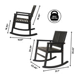Timothy Chevron-Back Outdoor Rocking Chair