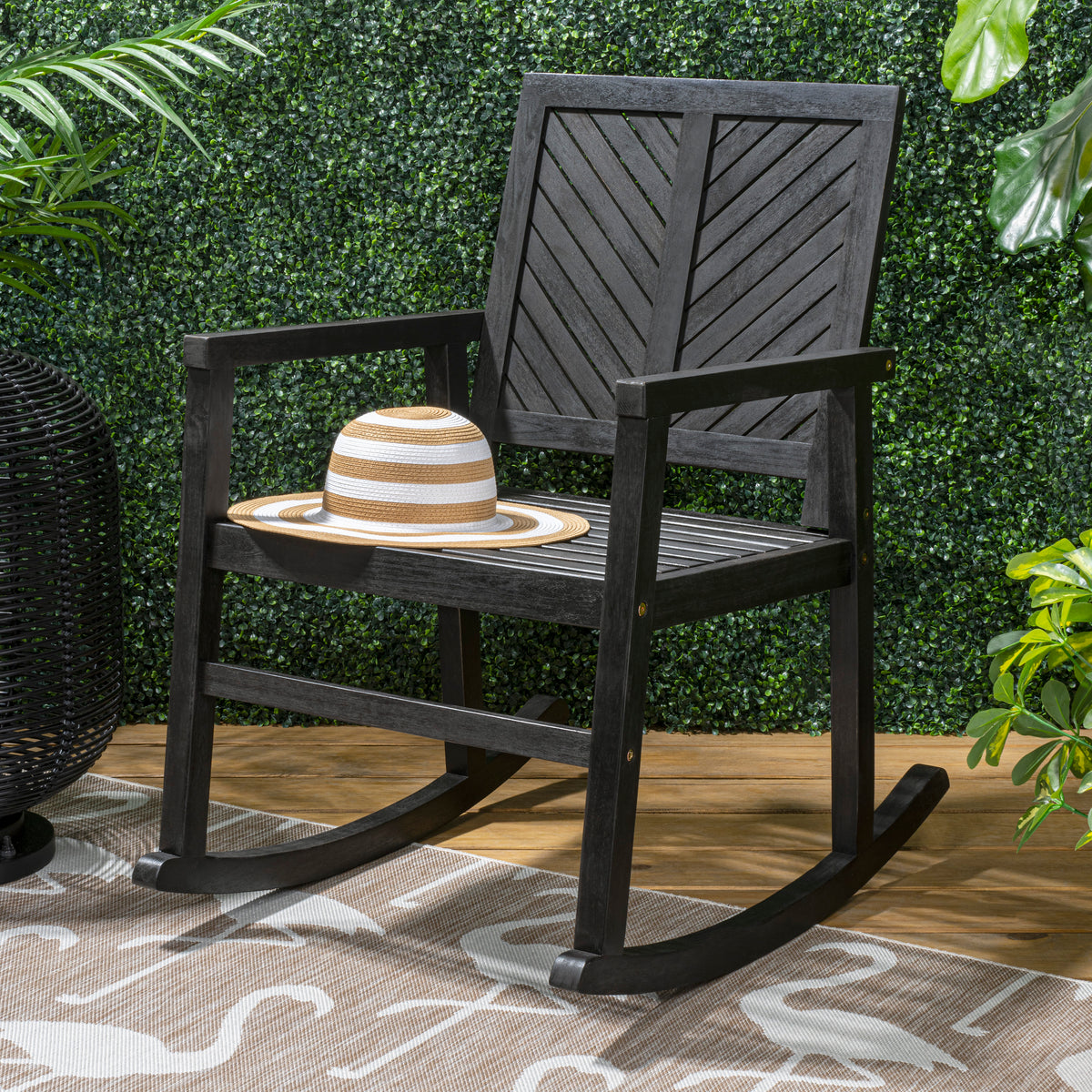 Timothy Chevron-Back Outdoor Rocking Chair