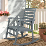 Winado Slat-Back Outdoor Rocking Chair