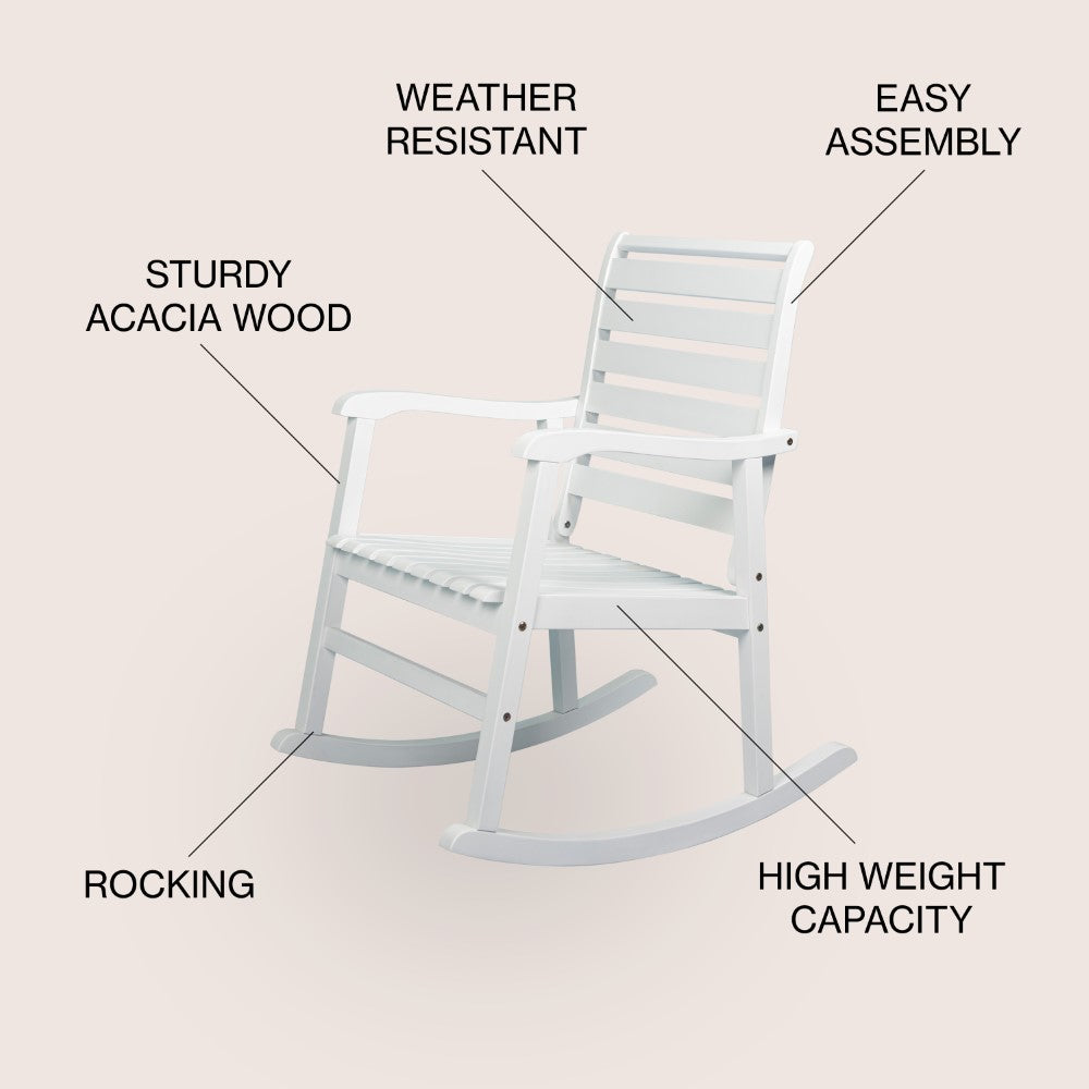 Winado Slat-Back Outdoor Rocking Chair
