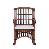 Clarissa Bohemian Farmhouse Woven Rattan/Wood Indoor Rocking Chair