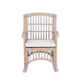 Clarissa Bohemian Farmhouse Woven Rattan/Wood Indoor Rocking Chair