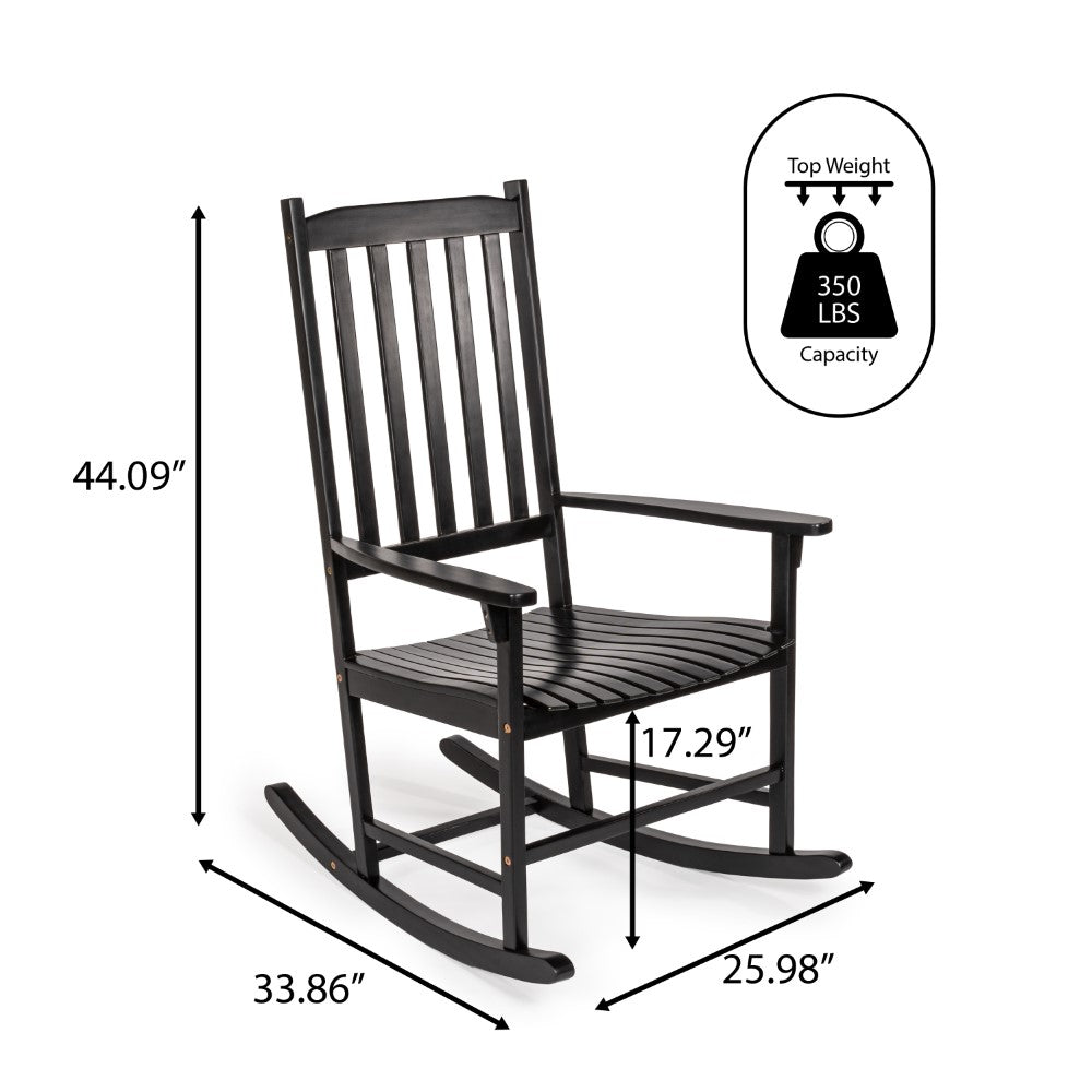 Rocco Slat-Back Outdoor Rocking Chair