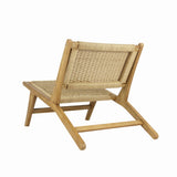 Beachcrest Mid-Century Modern Woven Seagrass Wood Armless Indoor Lounge Chair