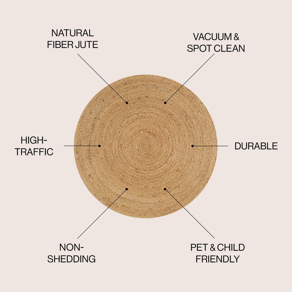 Bleodbre Soleil Natural Jute Braided Area Rug