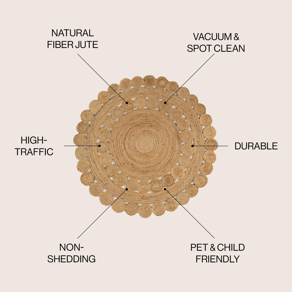 Vyncent Bodhi Natural Jute hippie Area Rug