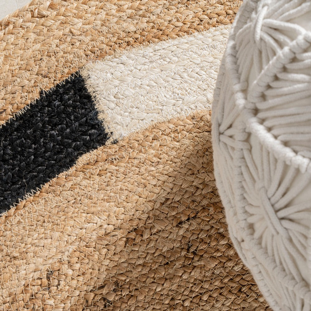 Betty Geometric Jute Circle Area Rug