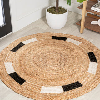 Betty Geometric Jute Circle Area Rug