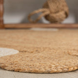Scarlet Two-tone Jute Hippy Circle Area Rug