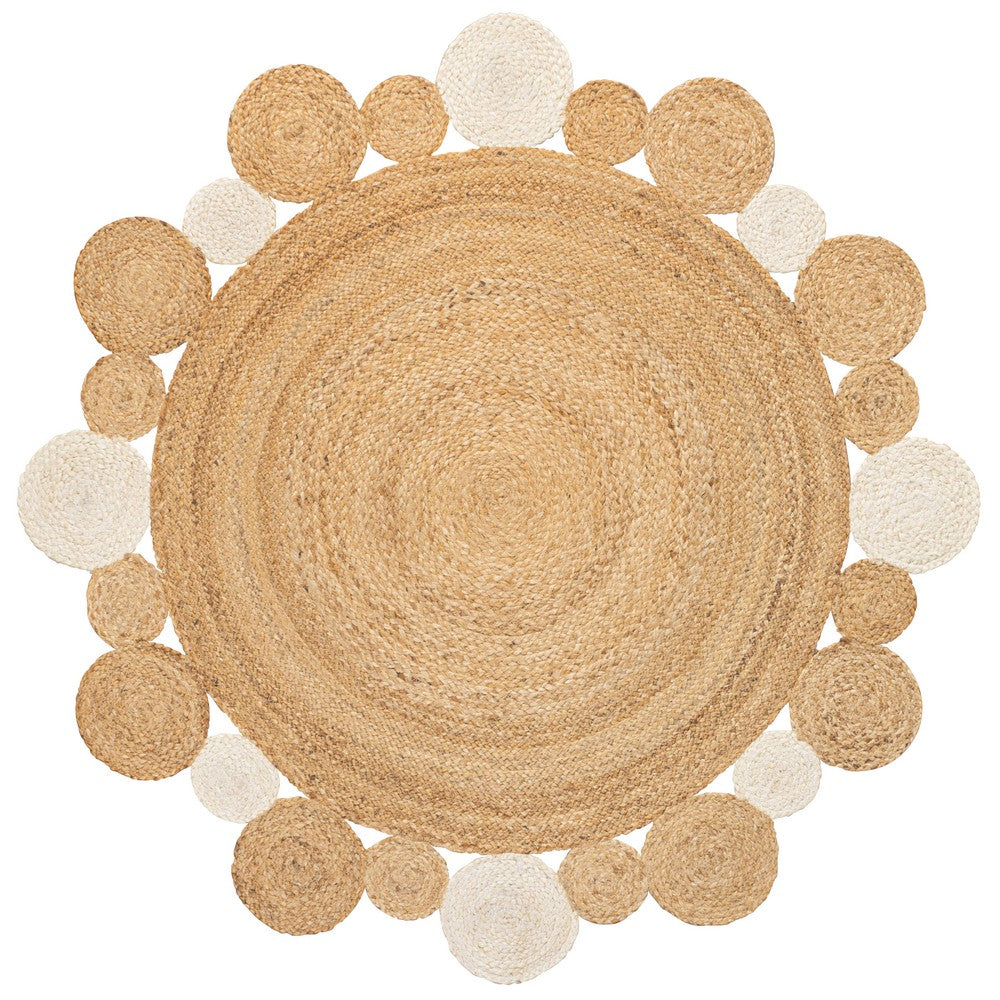 Scarlet Two-tone Jute Hippy Circle Area Rug