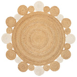 Scarlet Two-tone Jute Hippy Circle Area Rug