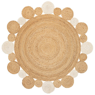 Scarlet Two-tone Jute Hippy Circle Area Rug