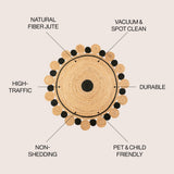 Classic Two-tone Jute Hippy Circle Medallion Area Rug