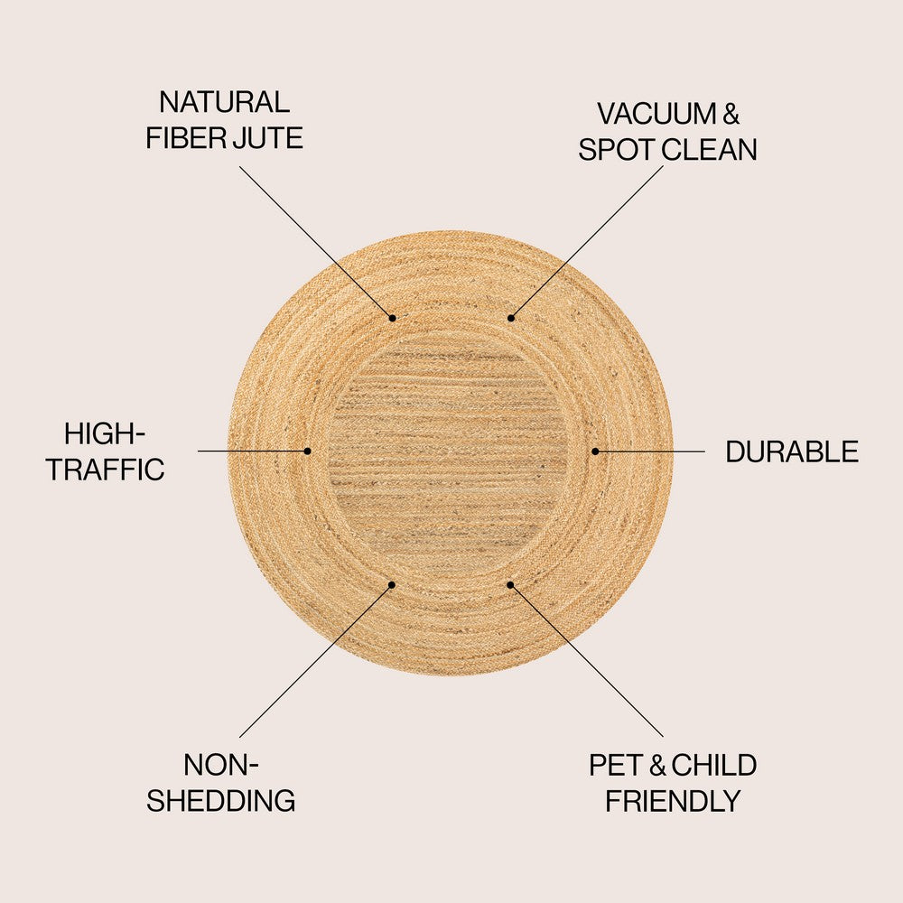 MosheBoho Jute Circle Area Rug
