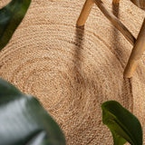 Fierce Boho Jute Scalloped Circle Area Rug