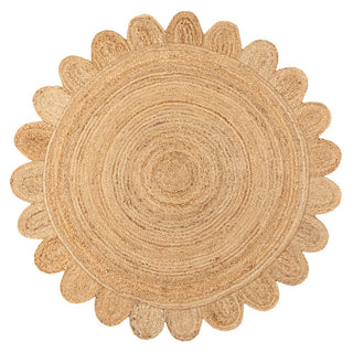 Fierce Boho Jute Scalloped Circle Area Rug