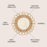 Zenith Two-tone Jute Circle Border Area Rug