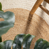 Winsor Two-tone Boho Jute Circle Area Rug