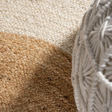 Winsor Two-tone Boho Jute Circle Area Rug