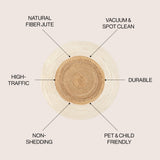 Winsor Two-tone Boho Jute Circle Area Rug