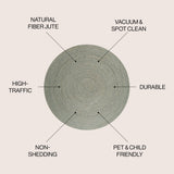 Pilu Braided Coastal Cottage Round Jute Area Rug