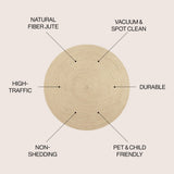 Pilu Braided Coastal Cottage Round Jute Area Rug