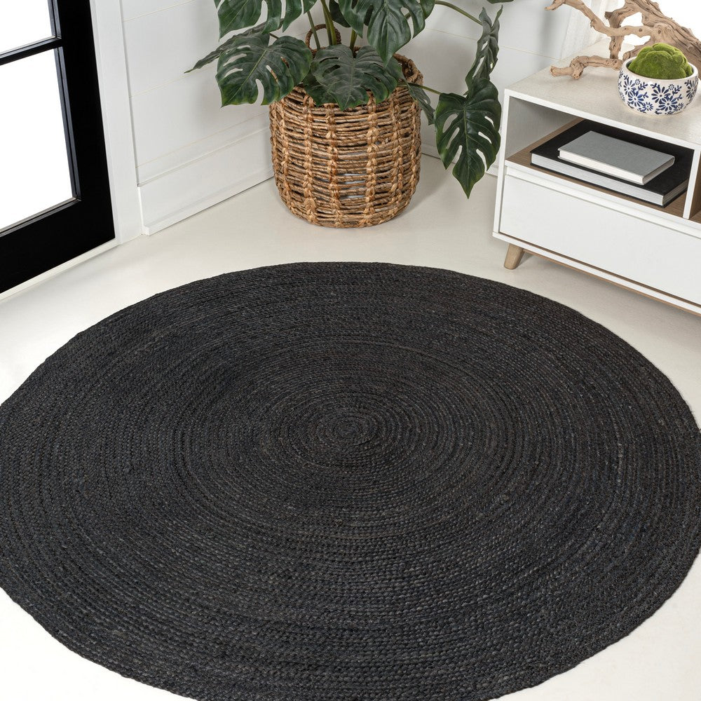 Pilu Braided Coastal Cottage Round Jute Area Rug