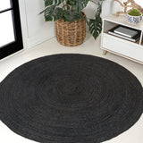 Pilu Braided Coastal Cottage Round Jute Area Rug