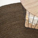Pilu Braided Coastal Cottage Round Jute Area Rug