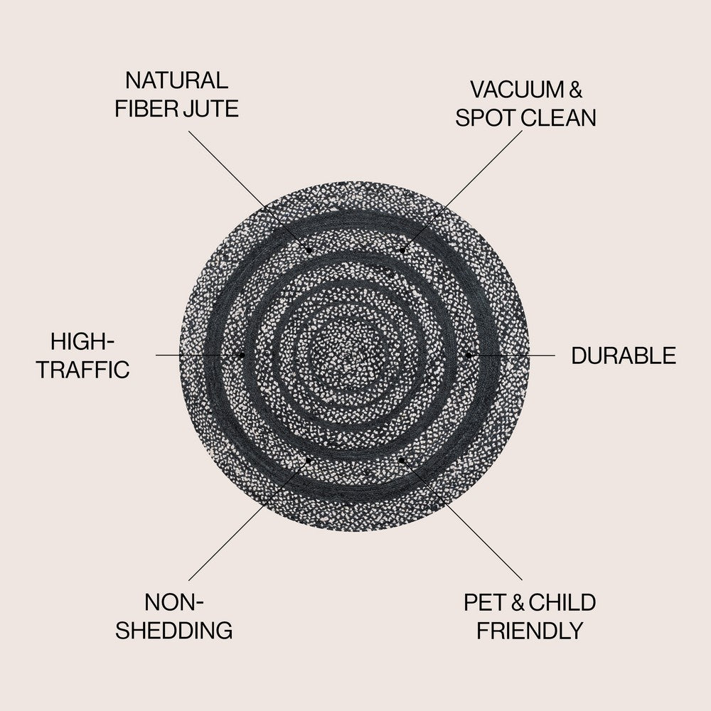 Isla Braided Bohemian Coastal Round Jute Area Rug