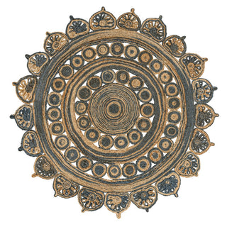 Elegant Medallion Contemporary Bohemian Round Jute Area Rug