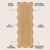 Elvoria Cottage Scallop Edge Jute Area Rug