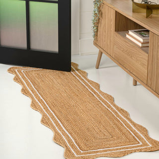 Elvoria Cottage Scallop Edge Jute Area Rug
