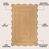 Elvoria Cottage Scallop Edge Jute Area Rug
