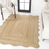 Elvoria Cottage Scallop Edge Jute Area Rug