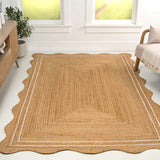Elvoria Cottage Scallop Edge Jute Area Rug