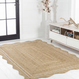 Elvoria Cottage Scallop Edge Jute Area Rug