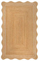 Elvoria Cottage Scallop Edge Jute Area Rug