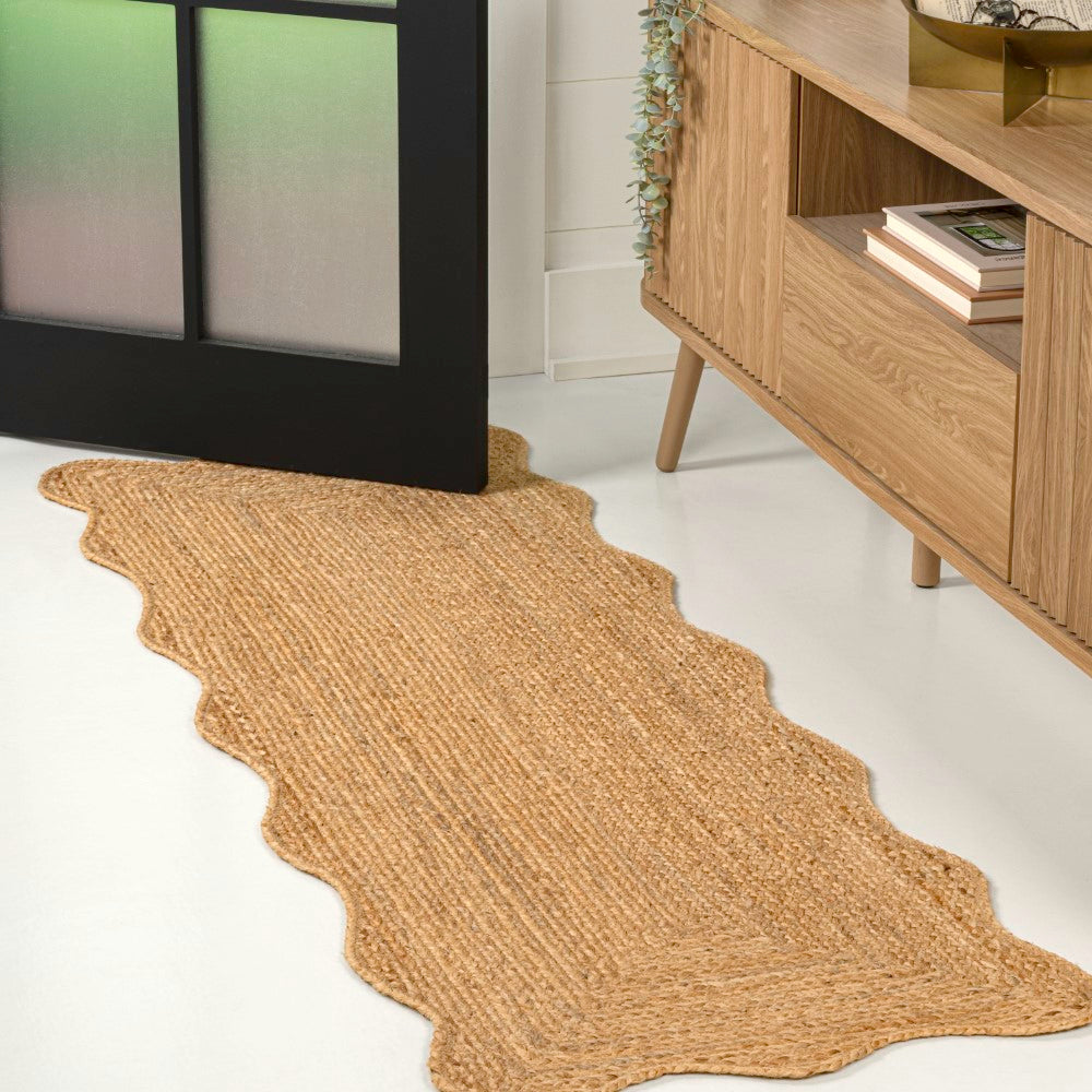 Elvoria Cottage Scallop Edge Jute Area Rug