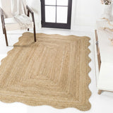 Elvoria Cottage Scallop Edge Jute Area Rug