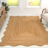 Elvoria Cottage Scallop Edge Jute Area Rug