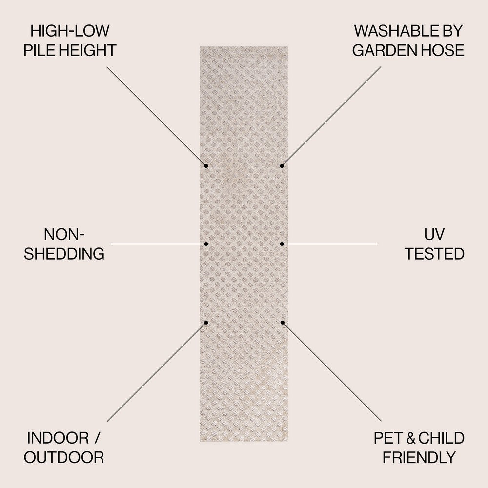 Castelo Rabat High-Low Pile Mini-Diamond Indoor/Outdoor Area Rug